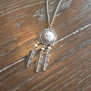 Long dream catcher necklace